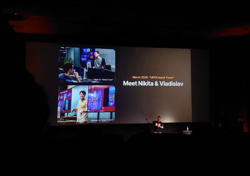 Our story on the big screen — March 2026: UEFN Island Tuner, meet Nikita & Vladislav
